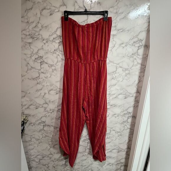DREW Emerson Strapless Jumpsuit Red Magenta Size M - Picture 5 of 6
